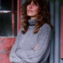 Load image into Gallery viewer, The Classic Cable Sleeve Jumper (grey/charcoal)