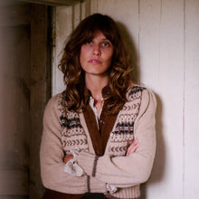 Load image into Gallery viewer, The Classic Fair Isle Cardigan (sand/brown)