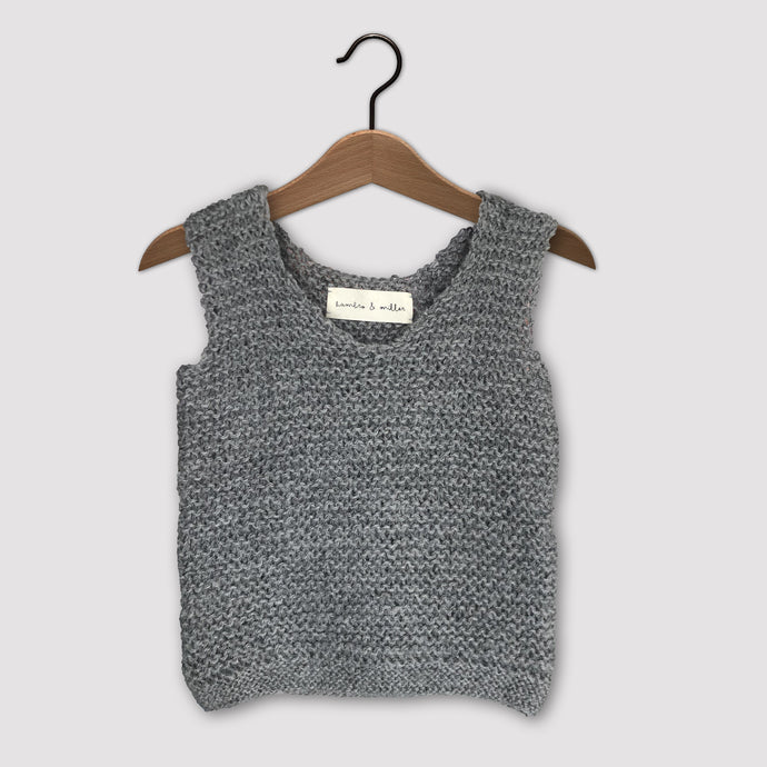 Loose knit vest (grey)
