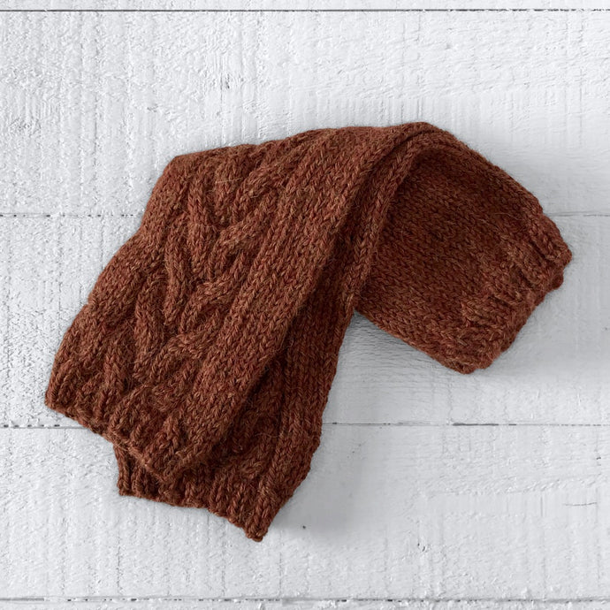 Cable wrist warmers (rust)