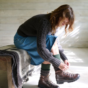 The Classic Cable Sleeve Jumper (dark brown)