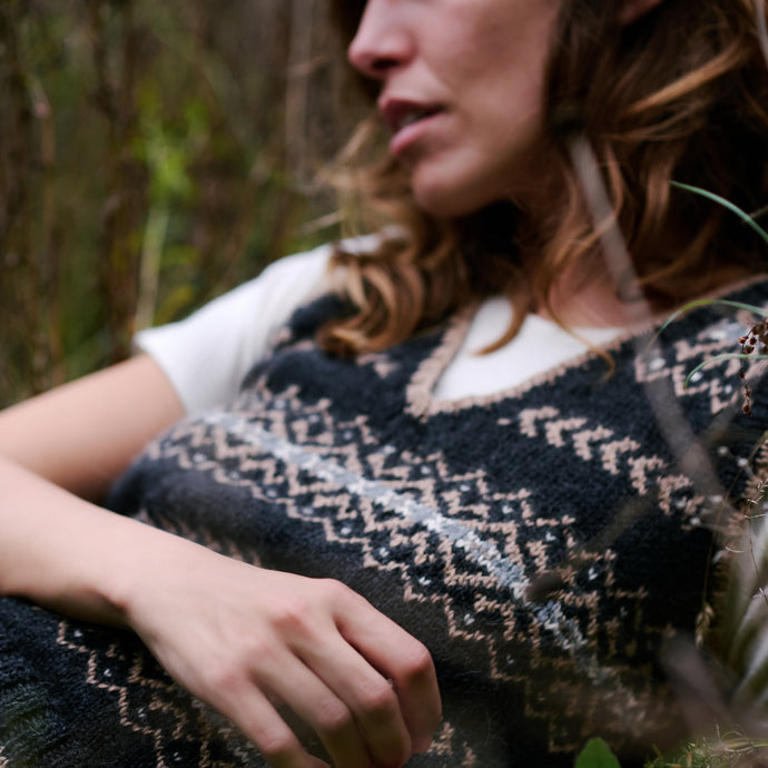 The Fair Isle Vest (charcoal/camel)