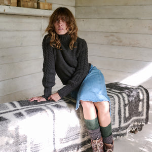 The Classic Cable Sleeve Jumper (dark brown)