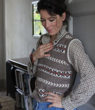 Load image into Gallery viewer, SMALL/MEDIUM Fair Isle fitted vest (brown/multi) - &lt;s&gt;£315.00&lt;/s&gt;