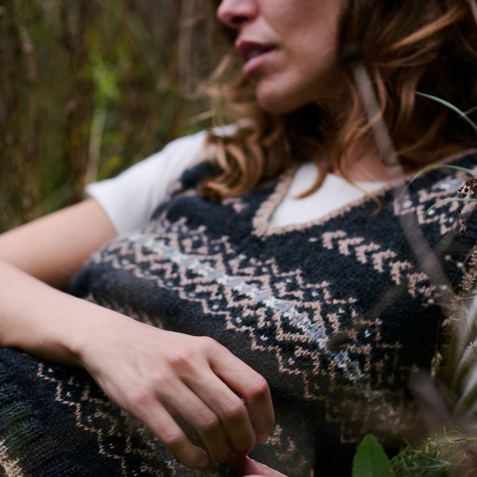 The Fair Isle Vest (charcoal/camel)