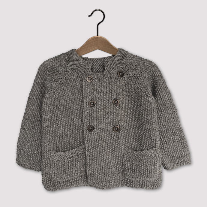 2-3yrs Moss stitch jacket (grey) - <s>£109.00</s>