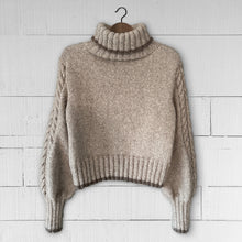 Load image into Gallery viewer, The Chunky Cable Sleeve Polo Neck  (beige/fawn)