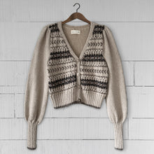 Load image into Gallery viewer, The Classic Fair Isle Cardigan (sand/brown) - RTW