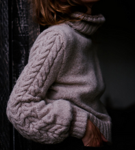 Load image into Gallery viewer, The Chunky Cable Sleeve Polo Neck  (beige/fawn)