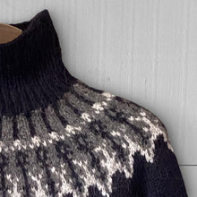 Load image into Gallery viewer, Alder Fair Isle yoke jumper (deep navy blue)