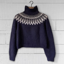 Load image into Gallery viewer, Alder Fair Isle yoke jumper (deep navy blue)