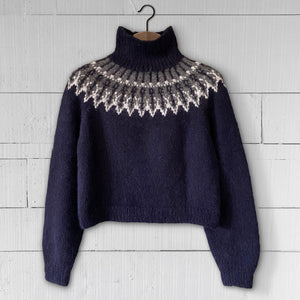 Alder Fair Isle yoke jumper (deep navy blue)