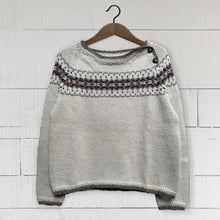 Load image into Gallery viewer, SMALL Intricate Fair Isle button neck jumper (sand/fawn/rust) - &lt;s&gt;£345.00&lt;/s&gt;