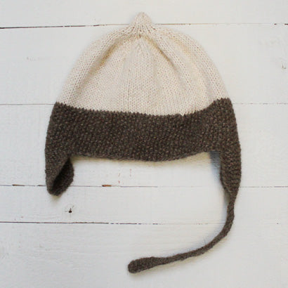 1-2yrs Two tone hat (cream/brown) - <s>£38.00</s>