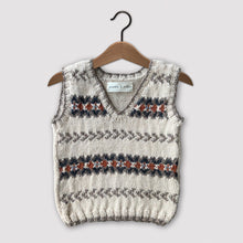 Load image into Gallery viewer, 1-2yrs Fair Isle vest (sand/rust) : &lt;span style=&#39;text-decoration:line-through; color:red; font-size:18px;&#39;&gt;£68&lt;/span&gt;