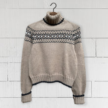 Load image into Gallery viewer, SMALL Intricate Fair Isle polo neck (camel/charcoal/rust) - &lt;s&gt;£365.00&lt;/s&gt;