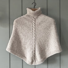 Load image into Gallery viewer, Small Cable detail cropped poncho (beige) - &lt;s&gt;£295.00&lt;/s&gt;