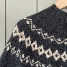 Load image into Gallery viewer, Scandi Fair Isle yoke jumper (charcoal/sand)