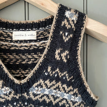 Load image into Gallery viewer, Fair Isle fitted vest (charcoal/camel)