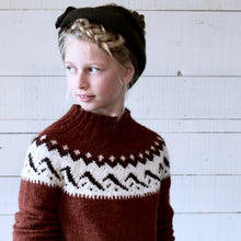 Load image into Gallery viewer, Mountain Fair Isle yoke jumper (rust/cream)