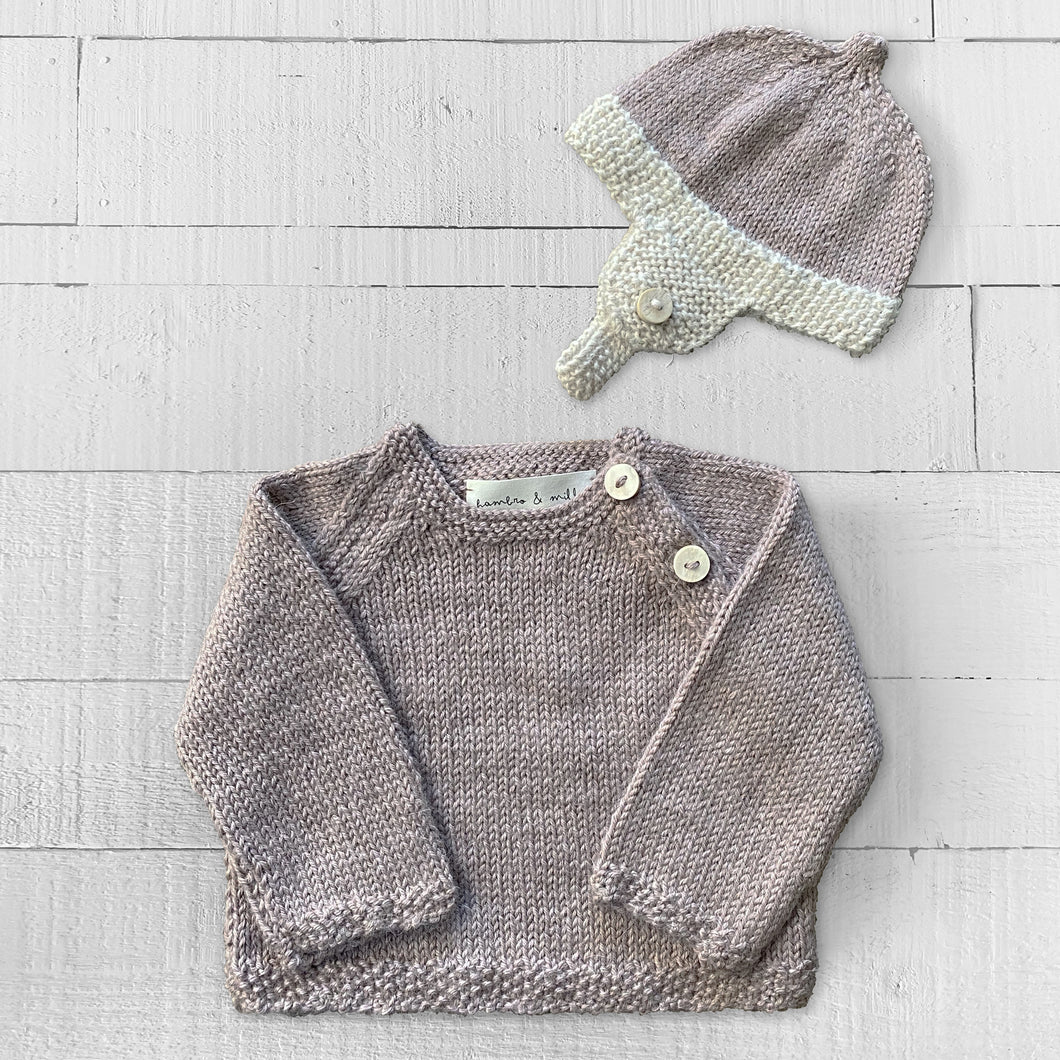 Newborn gift set (soft pink) hat & jumper