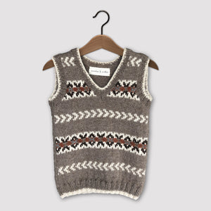 Fair Isle vest (brown/rust)