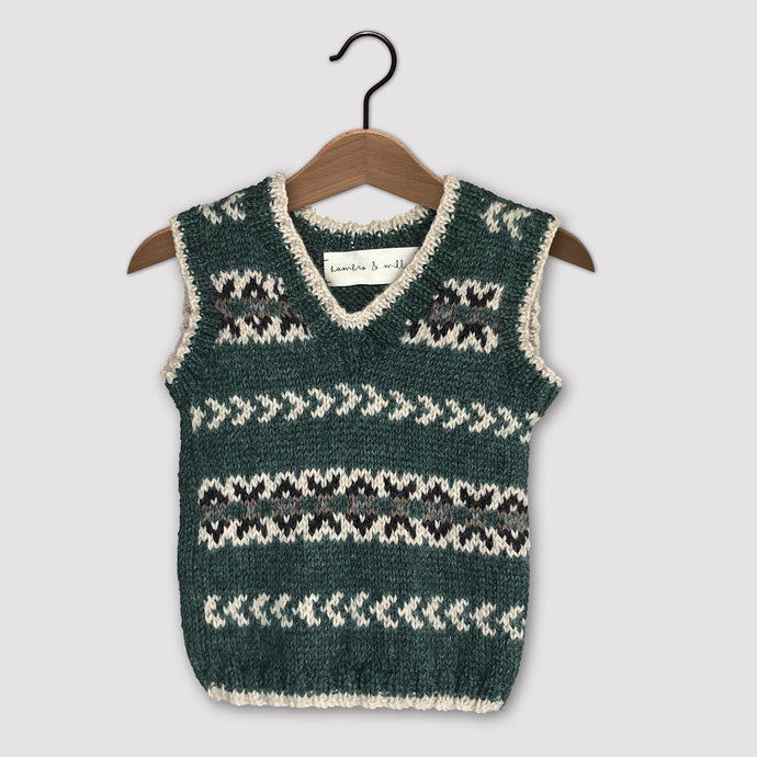 Fair Isle vest (green/cream)