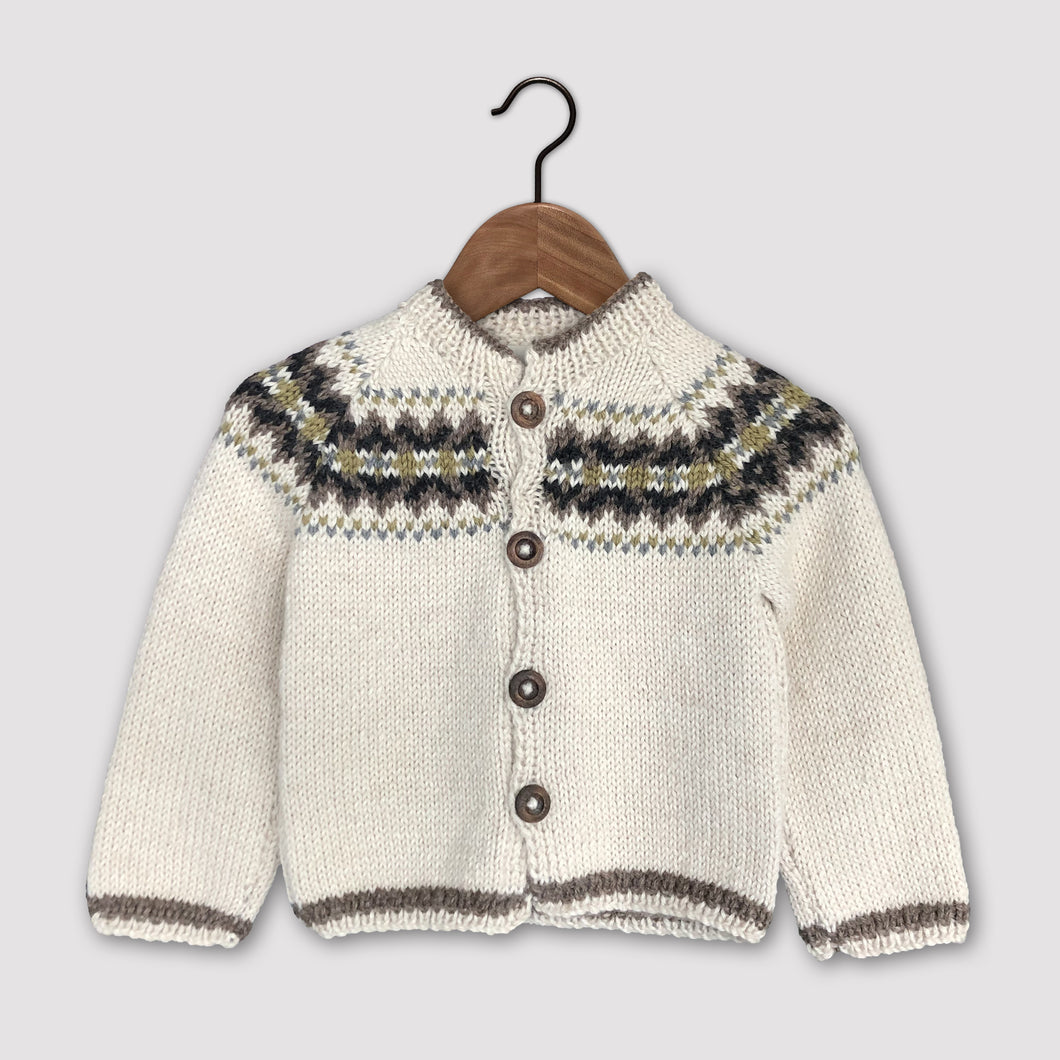 Intricate Fair Isle cardigan (cream/multi)