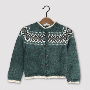 Intricate Fair Isle cardigan (green/multi)
