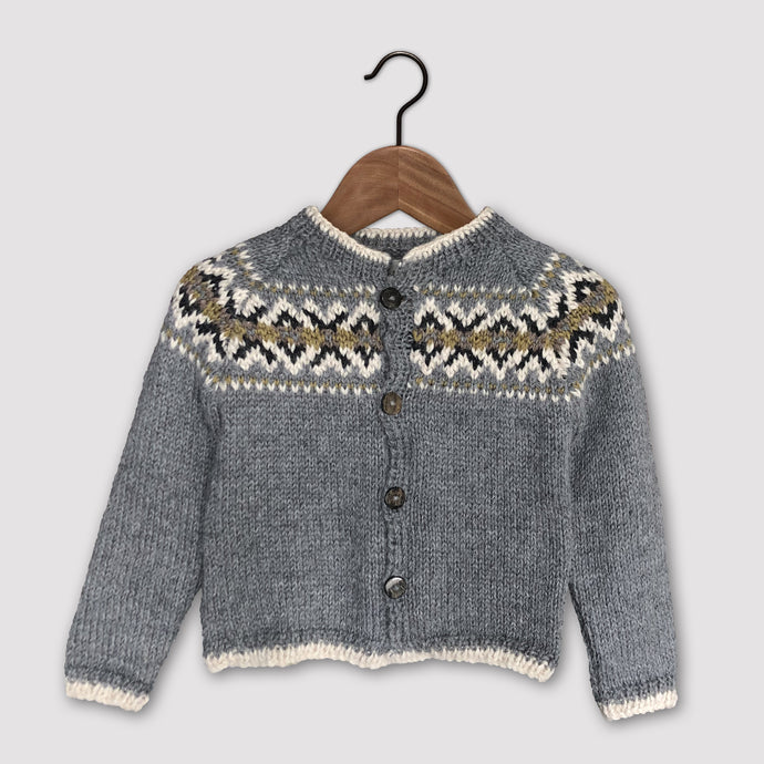 Intricate Fair Isle cardigan (grey/multi)