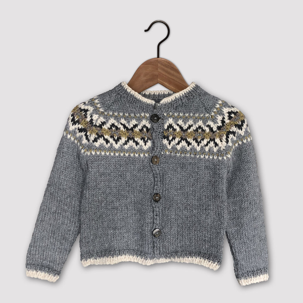 Intricate Fair Isle cardigan (grey/multi)