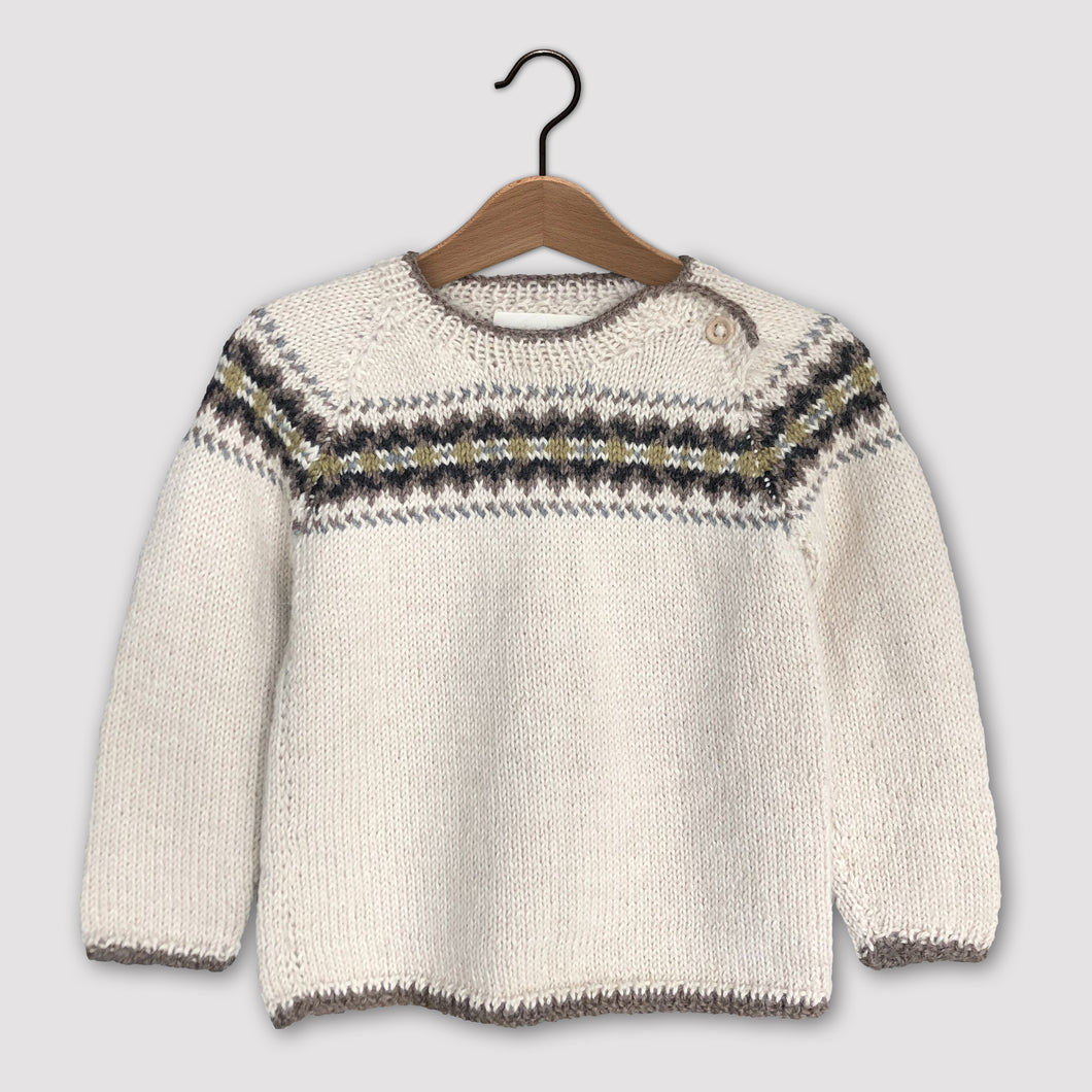 Intricate Fair Isle jumper (cream/multi)