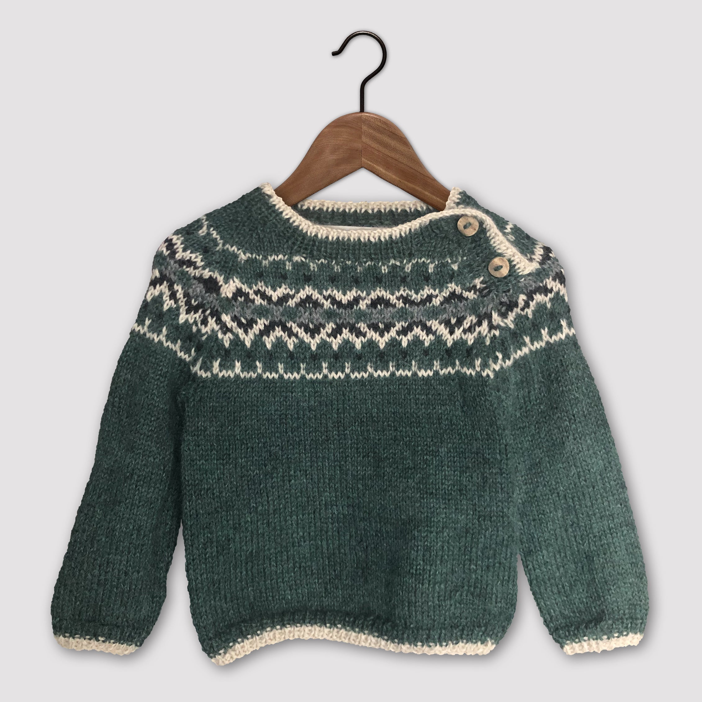 Green fairisle jumper on sale