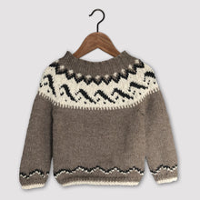 Load image into Gallery viewer, Mountain Fair Isle yoke jumper (brown/cream)