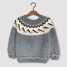 Load image into Gallery viewer, Mountain Fair Isle yoke jumper (grey/cream)