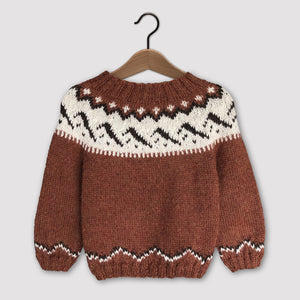 Mountain Fair Isle yoke jumper (rust/cream)