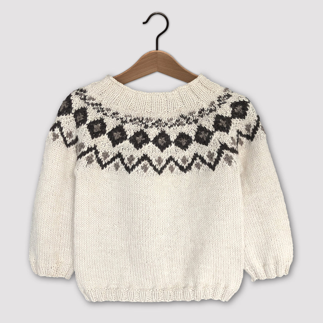 Scandi Fair Isle yoke jumper (cream/brown)