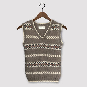 Fair Isle vest (brown/multi)