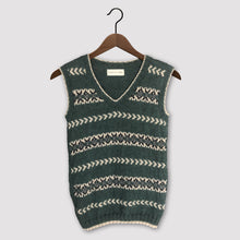Load image into Gallery viewer, Fair Isle vest (green/cream)