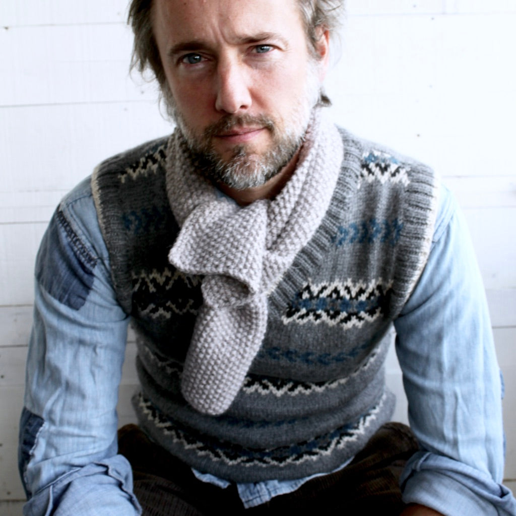 Fair Isle vest (grey/blue)