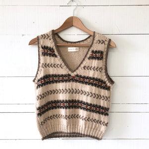 Fair Isle fitted vest (sand/brown/rust)