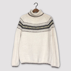 Intricate Fair Isle polo neck (cream/multi)