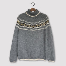 Load image into Gallery viewer, Intricate Fair Isle polo neck (grey/multi)